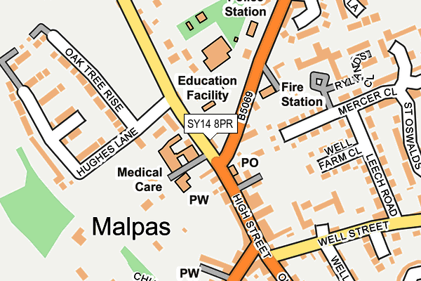 SY14 8PR map - OS OpenMap – Local (Ordnance Survey)