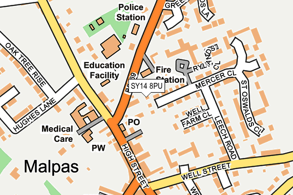 SY14 8PU map - OS OpenMap – Local (Ordnance Survey)