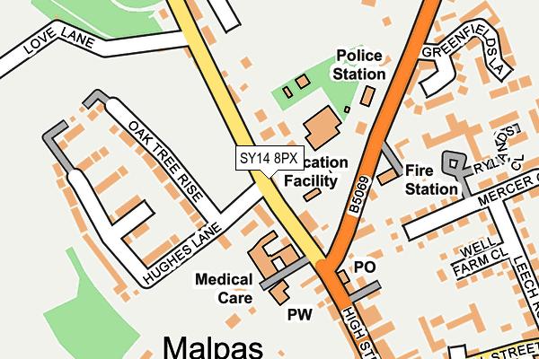 SY14 8PX map - OS OpenMap – Local (Ordnance Survey)