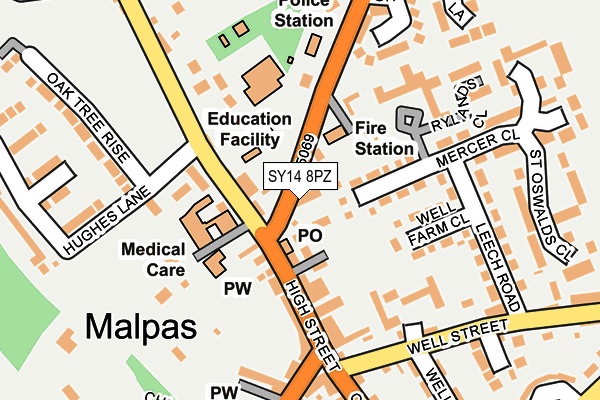 SY14 8PZ map - OS OpenMap – Local (Ordnance Survey)