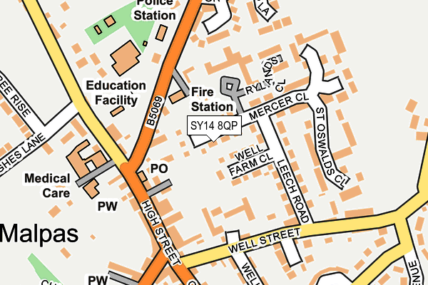 SY14 8QP map - OS OpenMap – Local (Ordnance Survey)