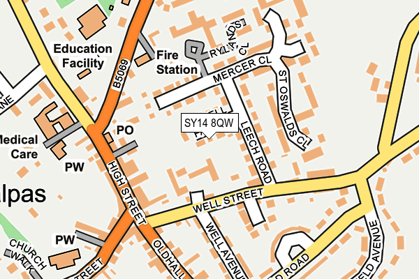 SY14 8QW map - OS OpenMap – Local (Ordnance Survey)