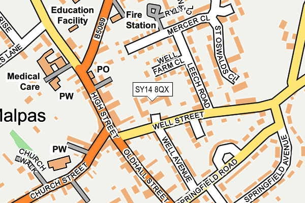 SY14 8QX map - OS OpenMap – Local (Ordnance Survey)