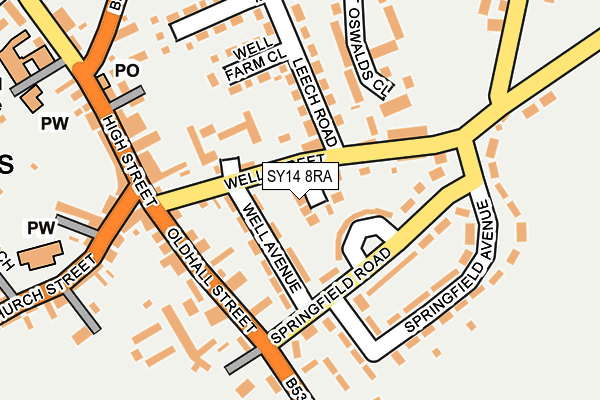 SY14 8RA map - OS OpenMap – Local (Ordnance Survey)