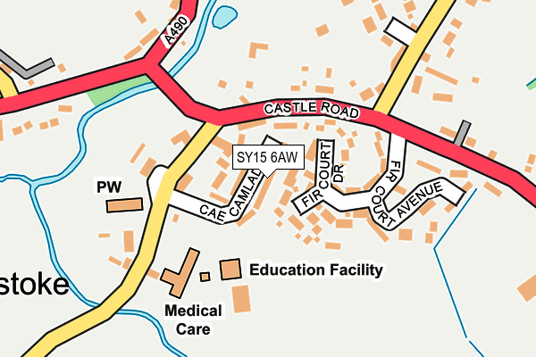 SY15 6AW map - OS OpenMap – Local (Ordnance Survey)