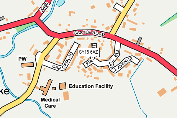 SY15 6AZ map - OS OpenMap – Local (Ordnance Survey)