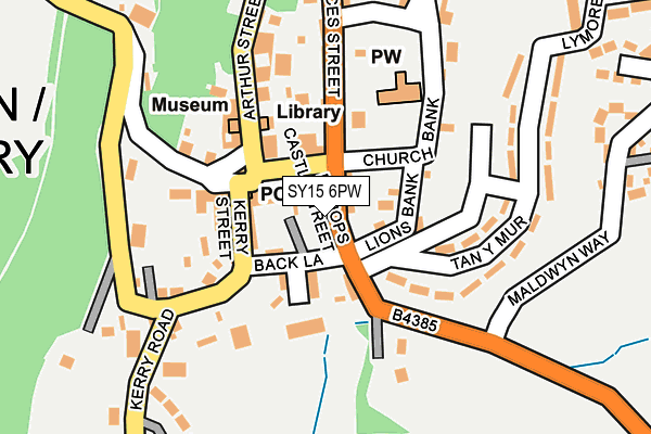 SY15 6PW map - OS OpenMap – Local (Ordnance Survey)