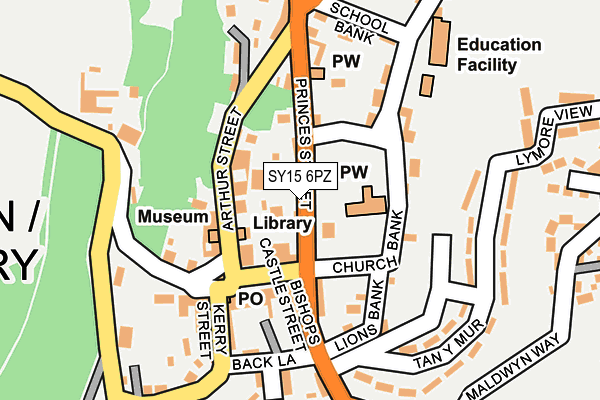 SY15 6PZ map - OS OpenMap – Local (Ordnance Survey)