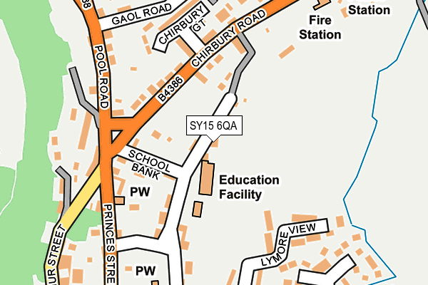 SY15 6QA map - OS OpenMap – Local (Ordnance Survey)