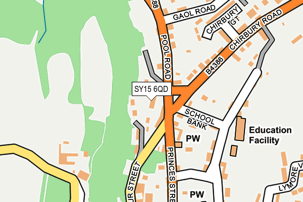 SY15 6QD map - OS OpenMap – Local (Ordnance Survey)