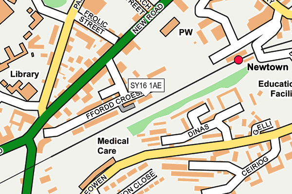 SY16 1AE map - OS OpenMap – Local (Ordnance Survey)