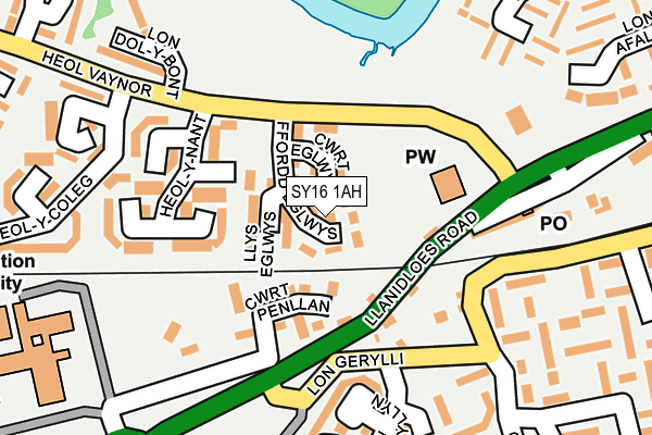 SY16 1AH map - OS OpenMap – Local (Ordnance Survey)