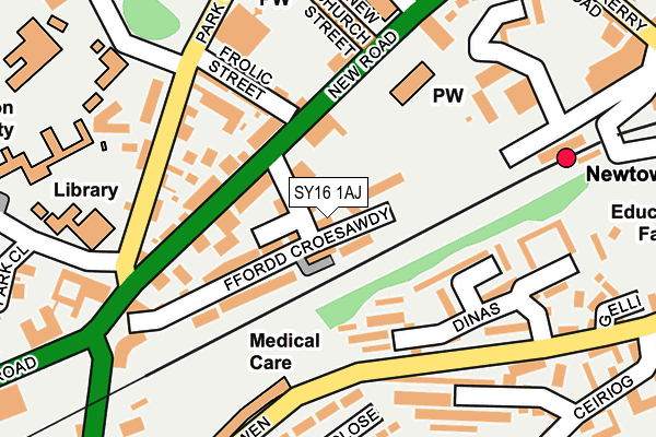 SY16 1AJ map - OS OpenMap – Local (Ordnance Survey)