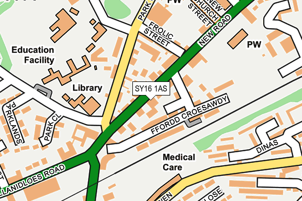 SY16 1AS map - OS OpenMap – Local (Ordnance Survey)