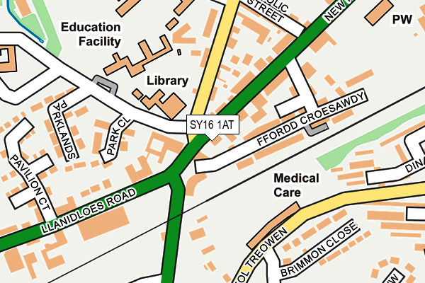 SY16 1AT map - OS OpenMap – Local (Ordnance Survey)