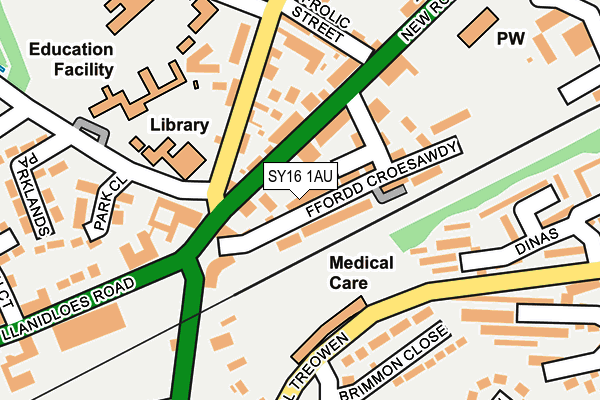 SY16 1AU map - OS OpenMap – Local (Ordnance Survey)