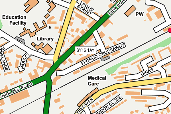 SY16 1AY map - OS OpenMap – Local (Ordnance Survey)