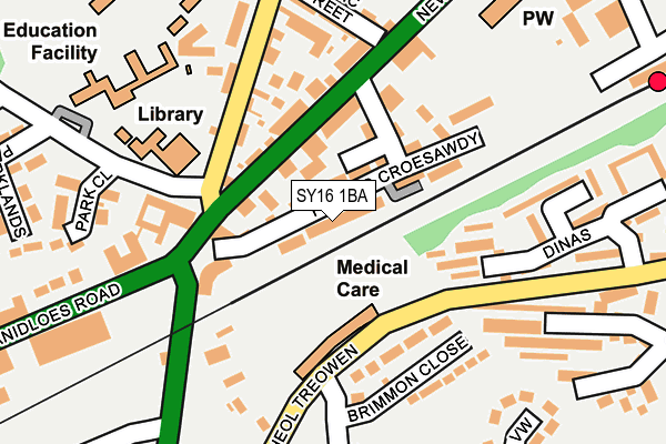 SY16 1BA map - OS OpenMap – Local (Ordnance Survey)