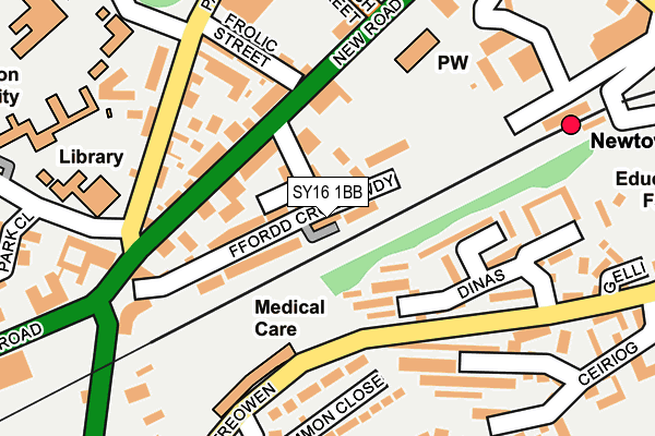 SY16 1BB map - OS OpenMap – Local (Ordnance Survey)