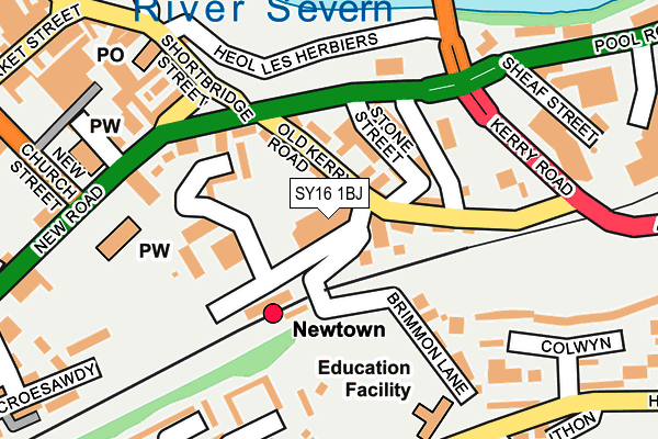 SY16 1BJ map - OS OpenMap – Local (Ordnance Survey)