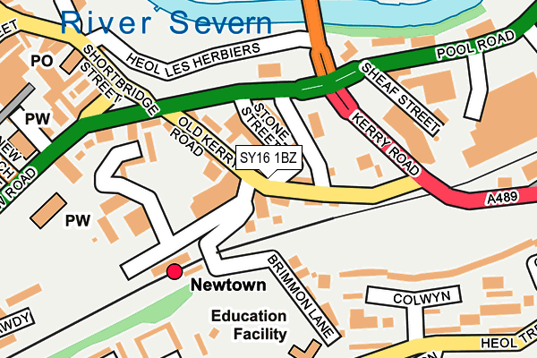 SY16 1BZ map - OS OpenMap – Local (Ordnance Survey)