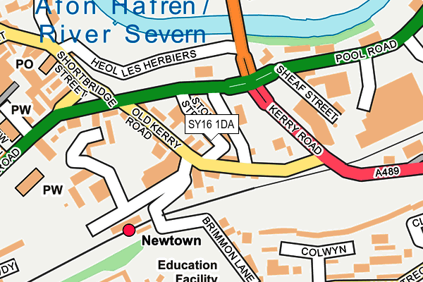 SY16 1DA map - OS OpenMap – Local (Ordnance Survey)