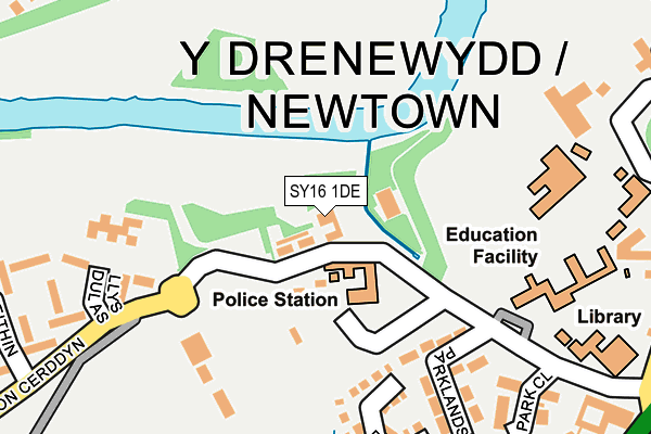 SY16 1DE map - OS OpenMap – Local (Ordnance Survey)