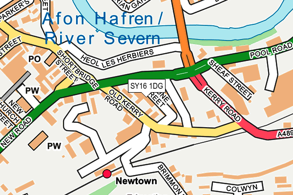 SY16 1DG map - OS OpenMap – Local (Ordnance Survey)