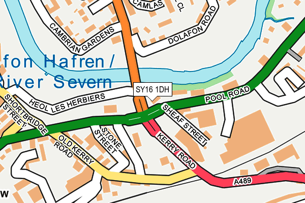 SY16 1DH map - OS OpenMap – Local (Ordnance Survey)