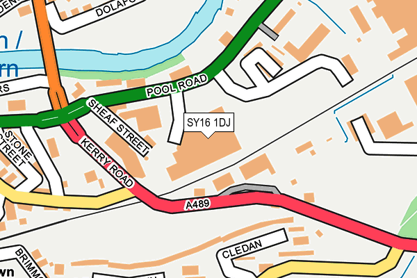 SY16 1DJ map - OS OpenMap – Local (Ordnance Survey)