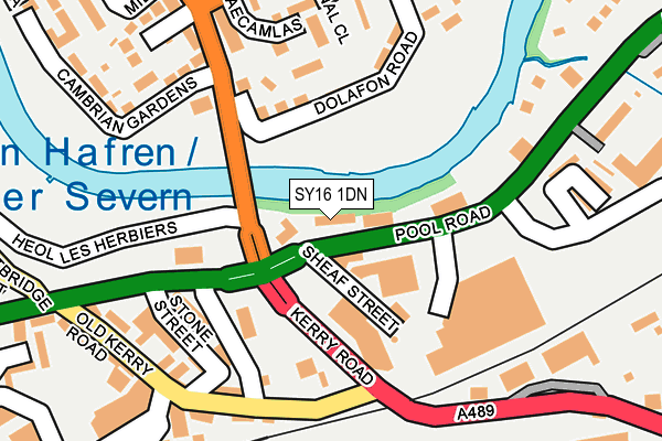 SY16 1DN map - OS OpenMap – Local (Ordnance Survey)