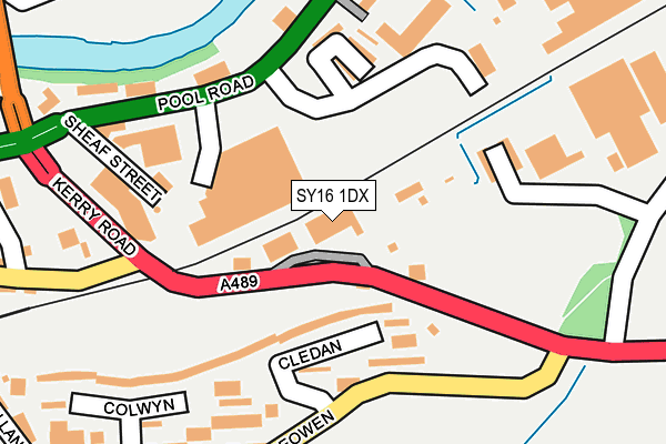 SY16 1DX map - OS OpenMap – Local (Ordnance Survey)