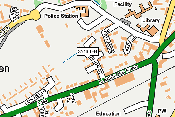 SY16 1EB map - OS OpenMap – Local (Ordnance Survey)