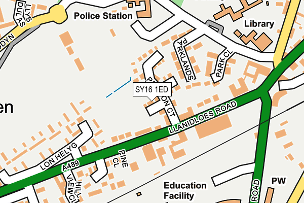 SY16 1ED map - OS OpenMap – Local (Ordnance Survey)