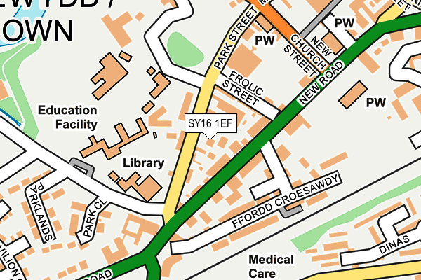 SY16 1EF map - OS OpenMap – Local (Ordnance Survey)