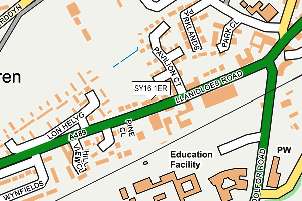 SY16 1ER map - OS OpenMap – Local (Ordnance Survey)