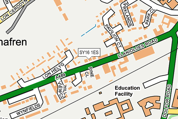 SY16 1ES map - OS OpenMap – Local (Ordnance Survey)