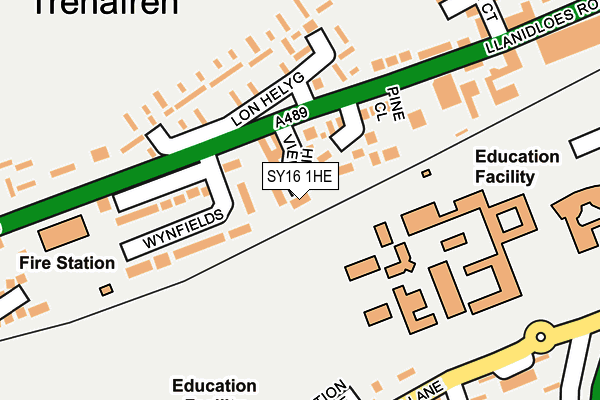 SY16 1HE map - OS OpenMap – Local (Ordnance Survey)