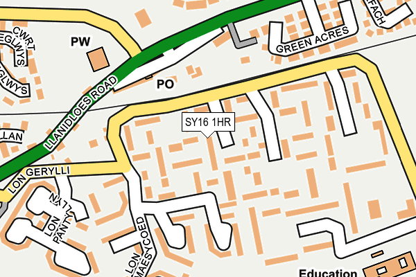 SY16 1HR map - OS OpenMap – Local (Ordnance Survey)
