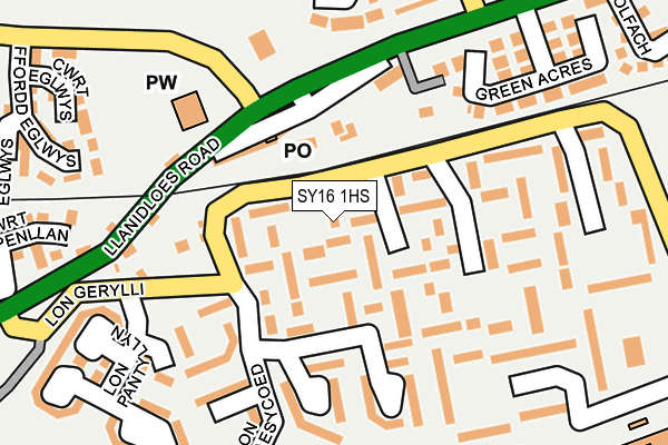 SY16 1HS map - OS OpenMap – Local (Ordnance Survey)