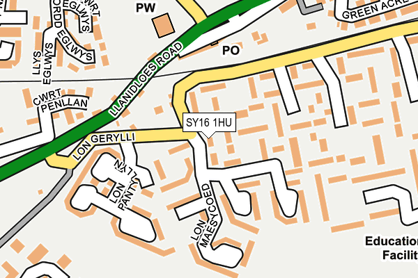 SY16 1HU map - OS OpenMap – Local (Ordnance Survey)