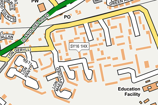 SY16 1HX map - OS OpenMap – Local (Ordnance Survey)