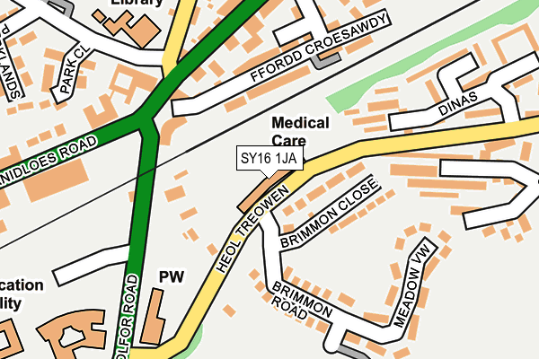 SY16 1JA map - OS OpenMap – Local (Ordnance Survey)