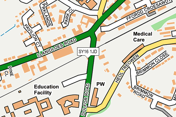 SY16 1JD map - OS OpenMap – Local (Ordnance Survey)