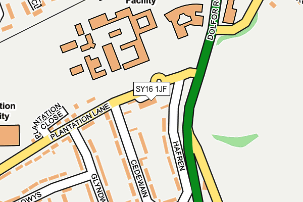 SY16 1JF map - OS OpenMap – Local (Ordnance Survey)