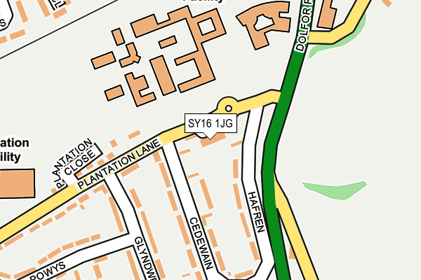 SY16 1JG map - OS OpenMap – Local (Ordnance Survey)