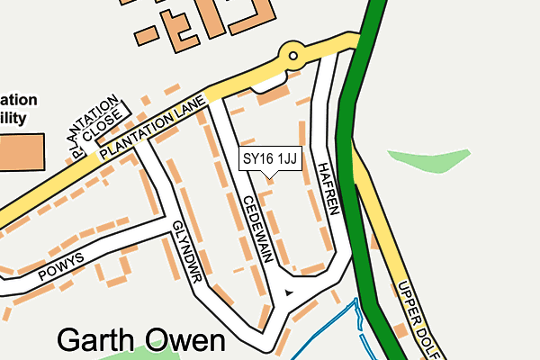 SY16 1JJ map - OS OpenMap – Local (Ordnance Survey)