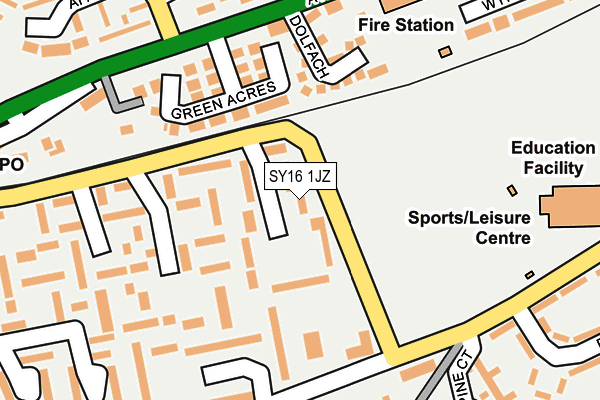 SY16 1JZ map - OS OpenMap – Local (Ordnance Survey)