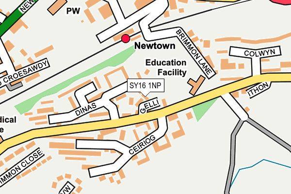 SY16 1NP map - OS OpenMap – Local (Ordnance Survey)