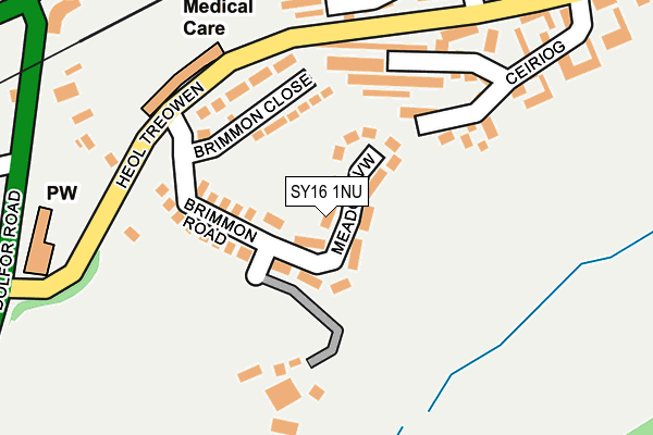 SY16 1NU map - OS OpenMap – Local (Ordnance Survey)
